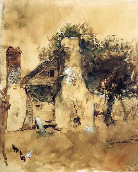 Old Powhatan Chimney Oil Painting by Robert Frederick Blum