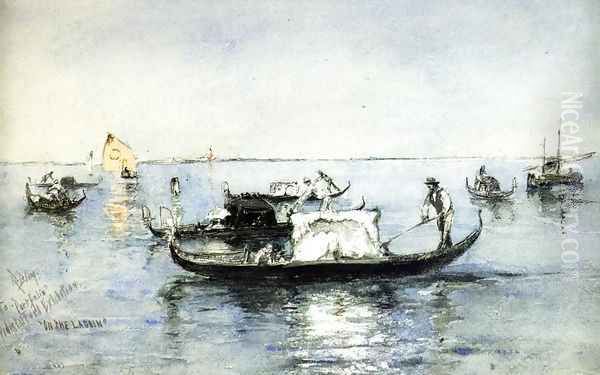 On the Lagoon, Venice Oil Painting by Robert Frederick Blum