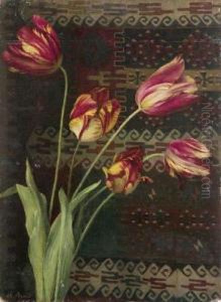 Tulipes Oil Painting by Jean-Charles Cazin