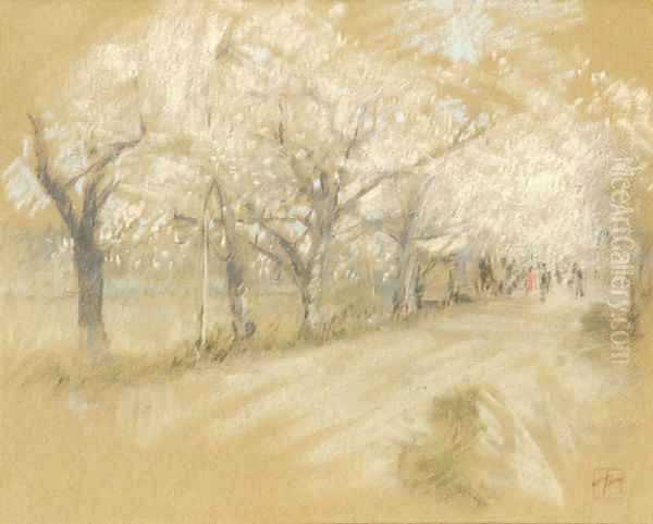 Spring Landscape Oil Painting by Robert Frederick Blum