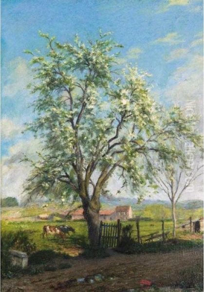 Arbres Au Printemps Oil Painting by Jean-Charles Cazin