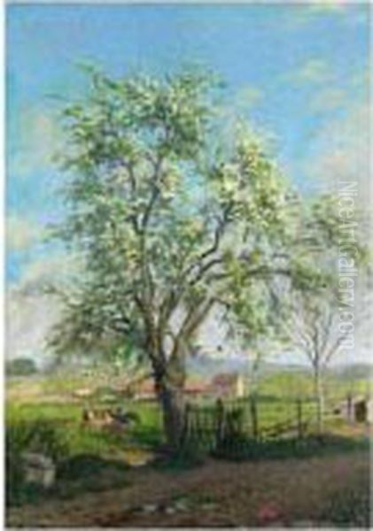 Arbres Au Printemps Oil Painting by Jean-Charles Cazin