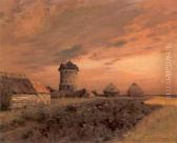 Signed J.c. Cazin (lower Right) Oil Painting by Jean-Charles Cazin