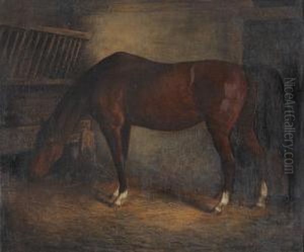 Pferd Im Stall Oil Painting by Jacques Laurent Agasse