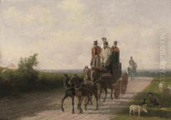 Off To Town Oil Painting by Jacques Laurent Agasse