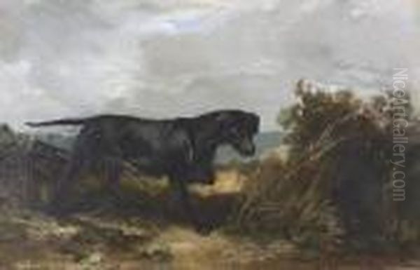 Labrador Auf Der Pirsch. Oil Painting by Jacques Laurent Agasse