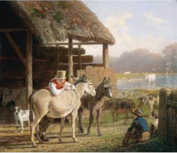 The Visit To The Farm Oil Painting by Jacques Laurent Agasse