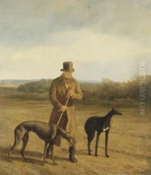 Portrait Of Lord Rivers With Two Greyhounds Oil Painting by Jacques Laurent Agasse