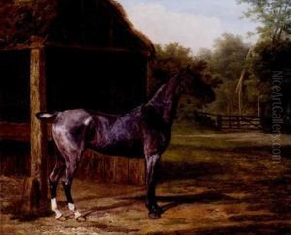 Lord River's Roan Mare In A Landscape Oil Painting by Jacques Laurent Agasse