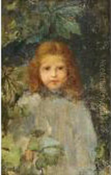 Bambina Oil Painting by Ermenegildo Agazzi