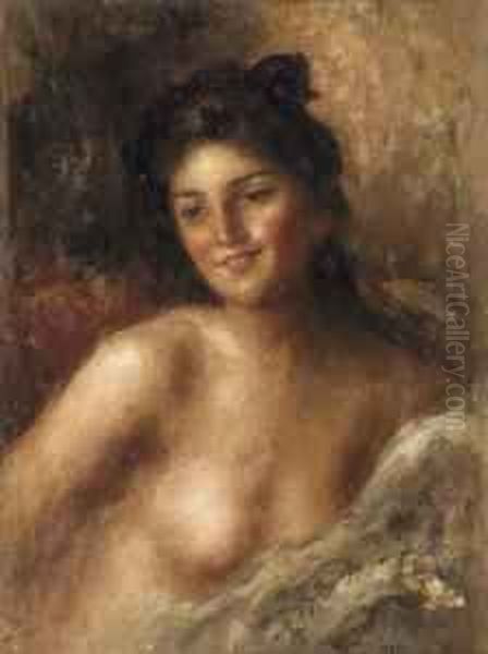 Nudo Femminile - 1920 Oil Painting by Rinaldo Agazzi