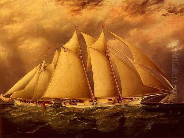 Yacht Alice Rounding The Buoy Oil Painting by James E. Buttersworth