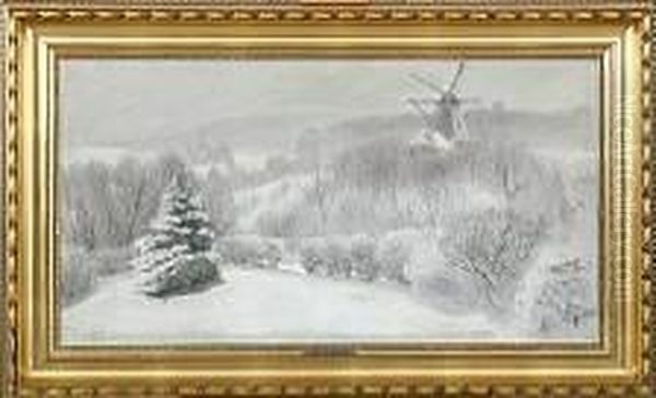 Fuglevad Mill, Winther Oil Painting by Hans Agersnap