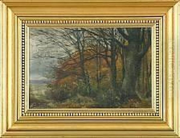 Autumn Forest Oil Painting by Hans Agersnap