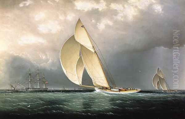 Volunteer Versus Thistle, America's Cup, 1887 Oil Painting by James E. Buttersworth