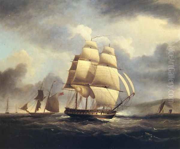 Frigate on the Thames Oil Painting by James E. Buttersworth