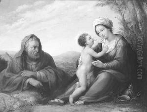 The Holy Family Oil Painting by Agostino Aglio