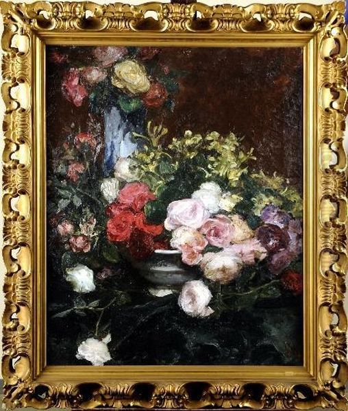 Nature Morte Aux Fleurs] Oil Painting by Edouard Agneessens