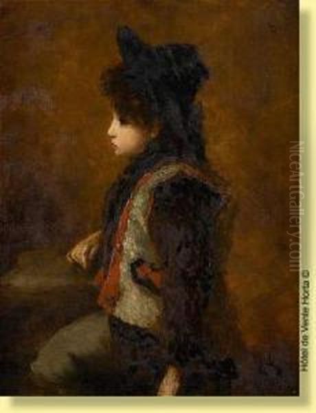 Le Petit Berger De Profil Oil Painting by Edouard Agneessens