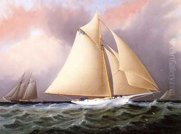 Yacht under Full Sail Oil Painting by James E. Buttersworth