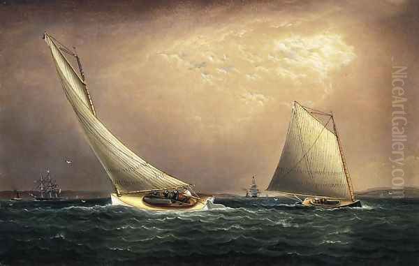 New York Bay Oil Painting by James E. Buttersworth