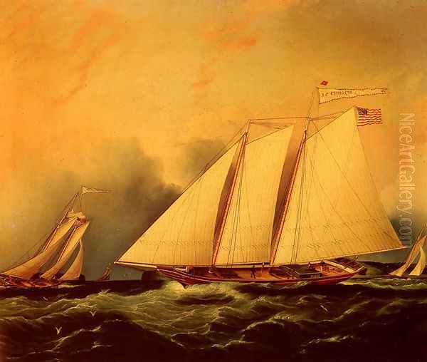 Under Full Sail Oil Painting by James E. Buttersworth