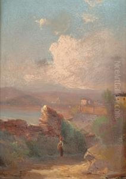 Castiglione Del Lago (lago Trasimeno) Oil Painting by Guido Agostini