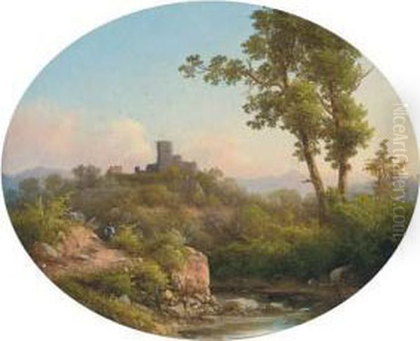 A Capriccio Of The Roma Campagna Oil Painting by Guido Agostini