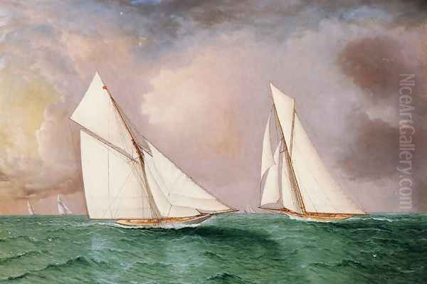 Vigilant and Valkyrie II in the 1893 America's Cup Race Oil Painting by James E. Buttersworth