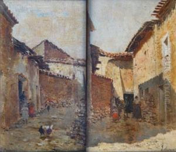 Calles Oil Painting by Joaquin Agrasot y Juan