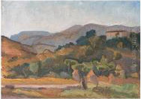 Berglandskap (rolling Landscape) Oil Painting by Ivan Agueli