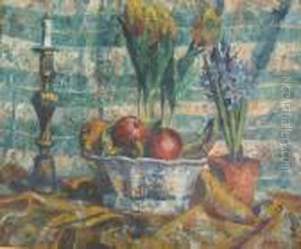 Coupe De Fruits Et De Fleurs Oil Painting by Georgette Agutte