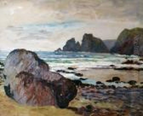 Bord De Mer En Cornouailles Oil Painting by Georgette Agutte