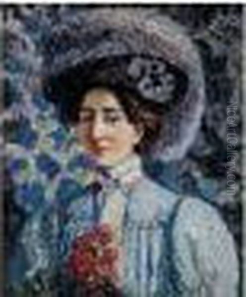 Autoportrait Au Chapeau Oil Painting by Georgette Agutte