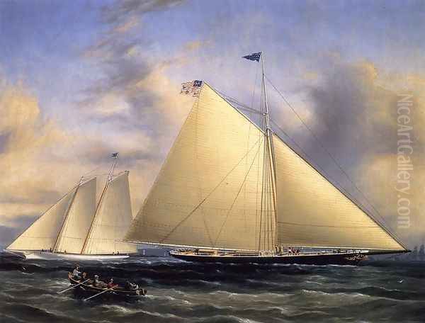 The Sloop 'Maria' Racing the Schooner Yacht 'America,' May 1851 Oil Painting by James E. Buttersworth