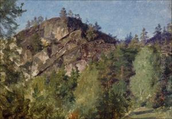 Kalliomaisema. Oil Painting by Fredrik Ahlstedt