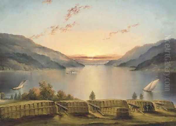 Hudson River from West Point Oil Painting by James E. Buttersworth