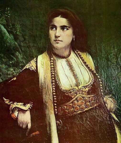 Cmogorka (A Montenegrin woman) Oil Painting by Vlaho Bukovac