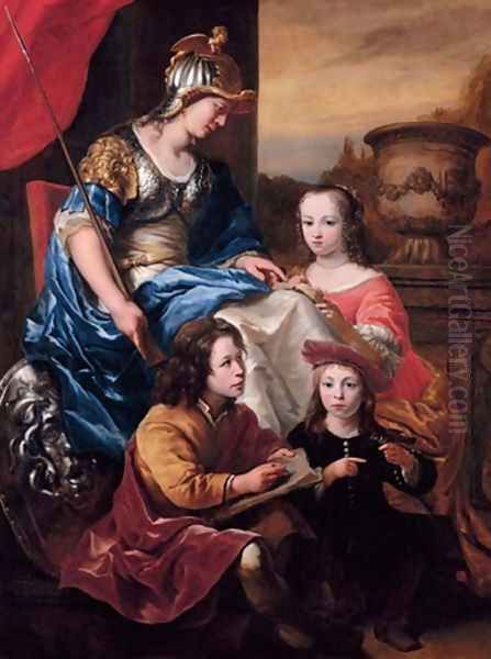 Portrait of a family, an allegory of Education Oil Painting by Ferdinand Bol