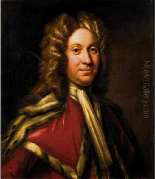 Portrait Of The Rt Hon Charles, 9 Th Lord Elphinstone Oil Painting by William Aikman