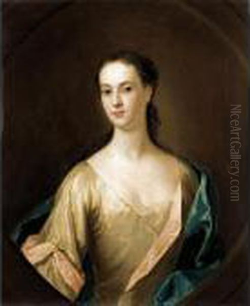 Portrait Of Eupheme Lockhart, 3 Rd Wife Of John, 6 Th Earl Of Wigton (1702-1762) Oil Painting by William Aikman