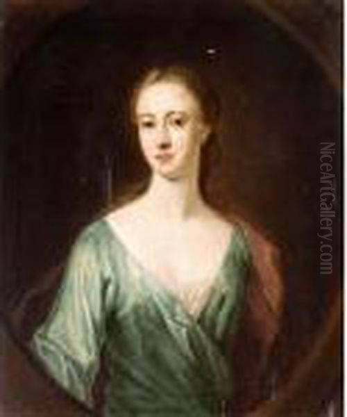 Portrait Of A Lady, Said To Be 
Mrs Mcfarlane, Daughter Of Lord Halbett Of Pitfirrane; Portrait Of A 
Lady Oil Painting by William Aikman