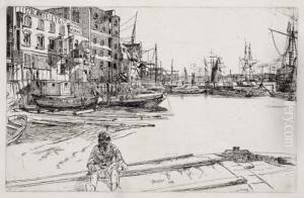 Eagle Wharf Oil Painting by James Abbott McNeill Whistler