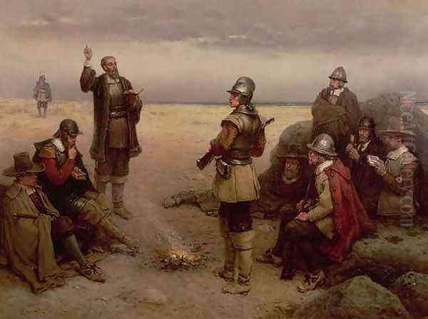 The Landing of the Pilgrim Fathers 1620 Oil Painting by George Henry Boughton