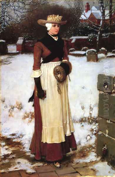 Puritan Maiden Oil Painting by George Henry Boughton