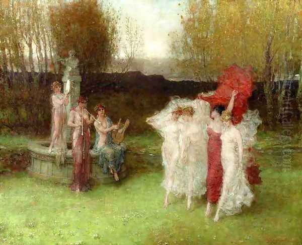 A Tanagraean Pastoral Oil Painting by George Henry Boughton