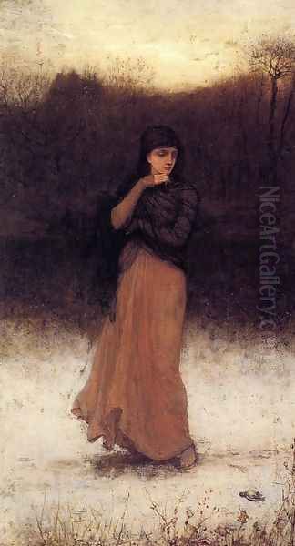 A Wintry Contemplation Oil Painting by George Henry Boughton