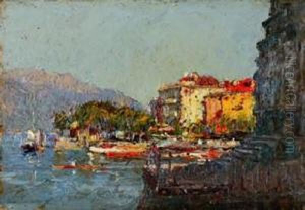 Lago Maggiore - Pallanza Oil Painting by Lidio Ajmone