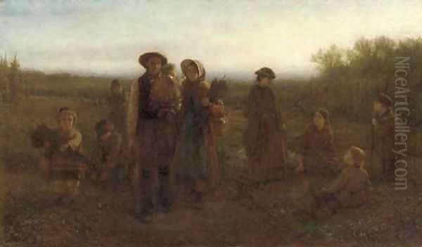 Hop Pickers Oil Painting by George Henry Boughton