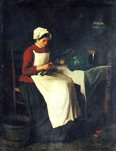 The Young Housewife Oil Painting by Francois Bonvin